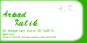 arpad kulik business card